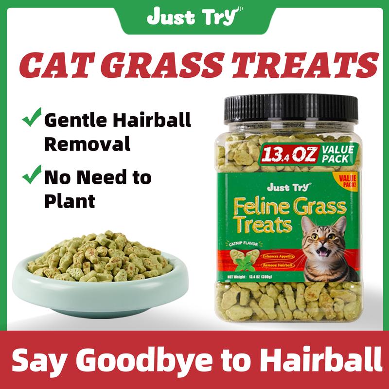 Natural Salmon Flavor Cat Grass Treats — Healthy Snack for Happy Cats