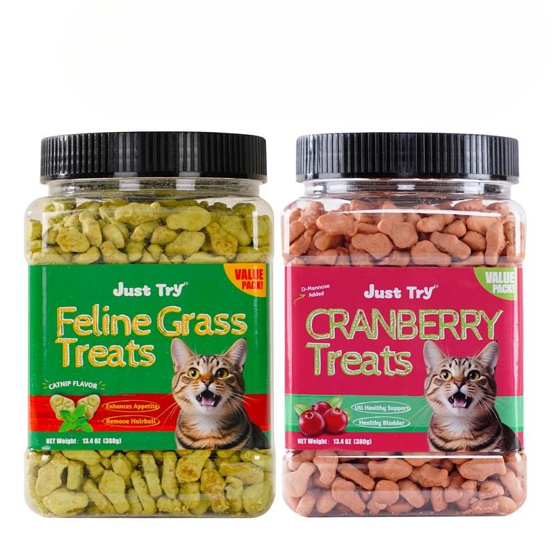 Natural Salmon Flavor Cat Grass Treats — Healthy Snack for Happy Cats