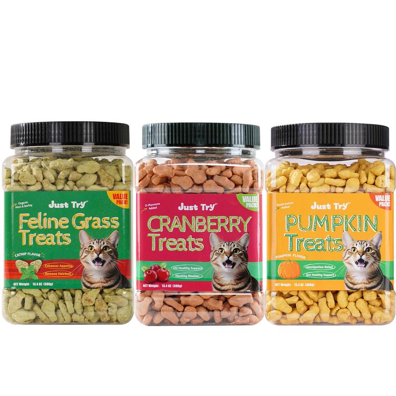 Natural Salmon Flavor Cat Grass Treats — Healthy Snack for Happy Cats
