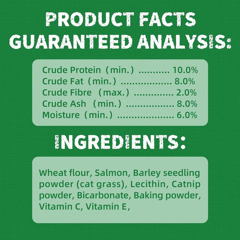 Natural Salmon Flavor Cat Grass Treats — Healthy Snack for Happy Cats