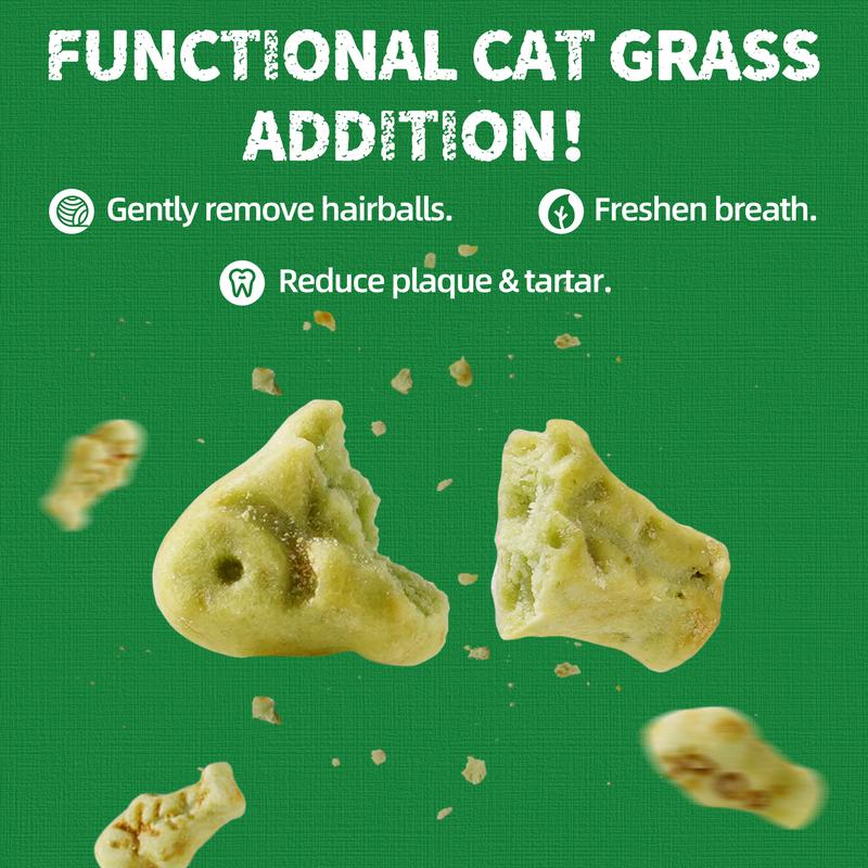 Natural Salmon Flavor Cat Grass Treats — Healthy Snack for Happy Cats